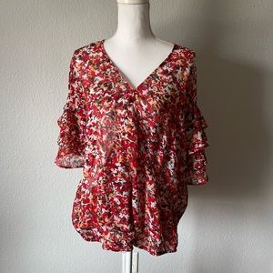 Liz Claiborne Multicolor with Shimmer Patterned Blouse